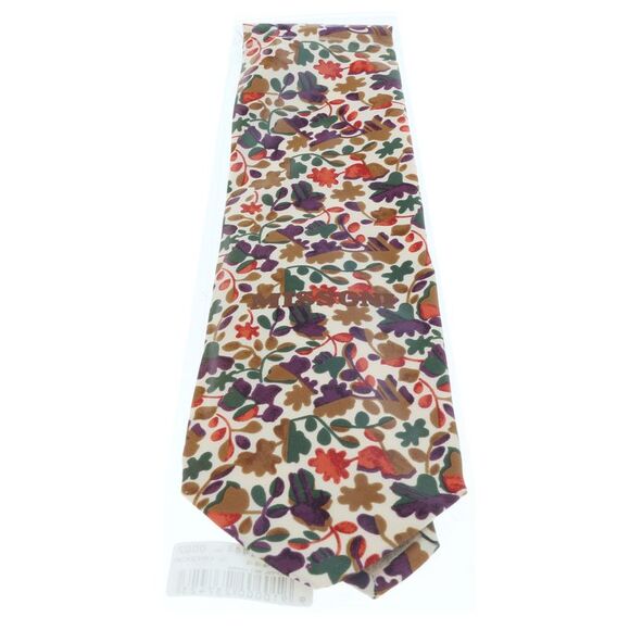 Missoni U1444 Cream/Green Floral 100% Silk Tie - Picture 3 of 4